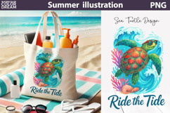 Sea Turtle Beach Tote Bag | Ride The Tide Product Image 1