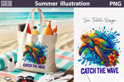 Sea Turtle Summer Bundle | Beach Sublimation Clipart Set Product Image 3