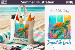 Sea Turtle Summer Bundle | Beach Sublimation Clipart Set Product Image 13