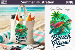 Sea Turtle Summer Bundle | Beach Sublimation Clipart Set Product Image 4