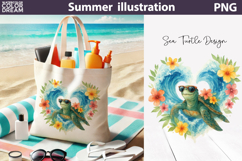 Sea Turtle Summer Bundle | Beach Sublimation Clipart Set Product Image 5