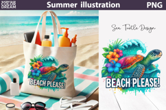 Sea Turtle Beach Tote Bag | Sea Turtle Sublimation Product Image 1
