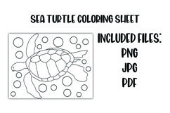 Sea Turtle Coloring Sheet for Kids Product Image 1