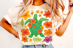 Sea Turtle PNG, Boho Floral Turtle PNG, Summer PNG, Beach Product Image 2