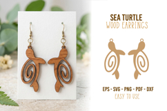 Sea Turtle Earring SVG Template Product Image 1