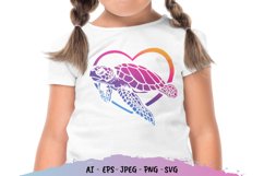 Sea Turtle Heart SVG File Product Image 1