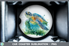 GorgeousSea Turtle Sketch Car Coaster design.