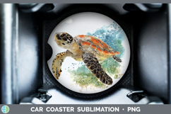 GorgeousSea Turtle Sketch Car Coaster design.