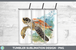 GorgeousSea Turtle Sketch Tumbler design.