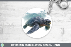 GorgeousSea Turtle Sketch Keychain design.
