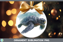 GorgeousSea Turtle Sketch Ornament design.