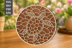 Sea Turtle Suncatcher Laser Cut SVG Product Image 1