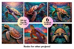 Sea Turtle Tumbler Wrap 3D Bundle 3D Tumbler Sublimation