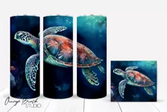 Sea Turtle Tumbler Wrap  Skinny Tumbler Sublimation Design