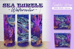 Sea Turtle Watercolor - Sea Animals Tumbler Wrap