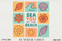 Summer Vibes Clipart, Sublimation PNG Product Image 1