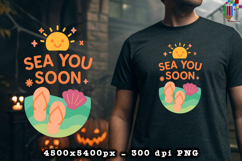 Sea You Soon Beach Vacation Design PNG File