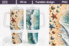 Beach Sea Wave Tumbler 40 Oz | Ocean Tumbler 40 OZ Product Image 1