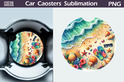 Sea Wave Car Coaster | Summer Round Coaster Product Image 3