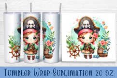 Watercolor pirat baby tumbler. Cute ship Tumbler wrap Product Image 1
