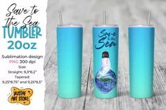 Tumbler sublimation wrap."Save to the Sea" whale watercolor Product Image 1