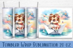 Watercolor girl baby tumbler. Cute ship Tumbler wrap Product Image 1