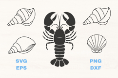 Lobster and Seashells SVG collection Product Image 1