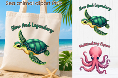 Sea Turtle and Octopus Clipart PNG Design Product Image 1