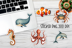 Sea animal stickers printable | Cute ocean creature sticker Product Image 1