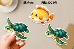 Sea animal stickers printable | Cute ocean creature sticker Product Image 1