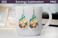 Beach Teardrop Earrings |Sea Ocean Teardrop Earrings Product Image 1