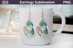 Beach Teardrop Earrings |Sea Ocean Teardrop Earrings Product Image 1