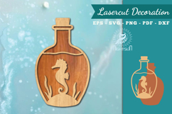 Seahorse in Glass Lasercut Decoration SVG Product Image 1