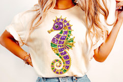 Mardi Gras PNG Seahorse, Fleur De Lis PNG, Fat Tuesday PNG Product Image 1