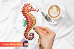Seahorse Sticker, Sea Animal Sticker, Ocean Life Sticker Product Image 1