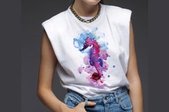 Seahorse Watercolor Sublimation Clipart PNG JPG Product Image 2