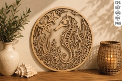 Seahorse Wooden Wall Art SVG Product Image 1