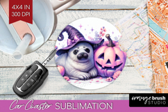 Seal Halloween Car Coaster Coquette Coaster PNG Sublimation Product Image 1