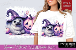 Seal Halloween Square Tshirt Background Coquette PNG Product Image 1