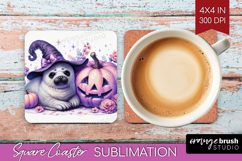 Seal Halloween Square Coaster Coquette Coaster PNG Product Image 1