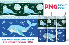Seal and Whale-Straight Tumbler 20oz Christmas sublimation