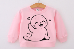 Seal svg png, Cute baby seal character, sea life svg, Cute S Product Image 2