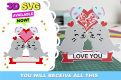 Seal Love topper 3D SVG Product Image 1