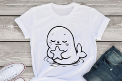 Seal svg png, Cute baby seal character, sea life svg, Cute S Product Image 1