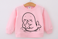 Seal svg png, Cute baby seal character, sea life svg, Cute S Product Image 3