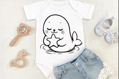 Seal svg png, Cute baby seal character, sea life svg, Cute S Product Image 2