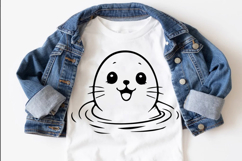 Seal svg png, Cute baby seal character, sea life svg, Cute S Product Image 1