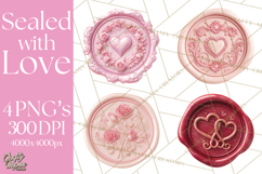 Valentine Wax Seal PNG, Cupid Hearts Clipart Product Image 1