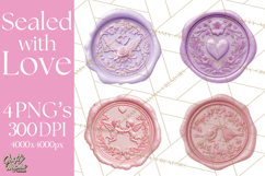Valentine Wax Seal PNG, Cupid Hearts Clipart Product Image 1