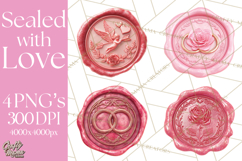 Valentine Wax Seal PNG, Cupid Hearts Clipart Product Image 1